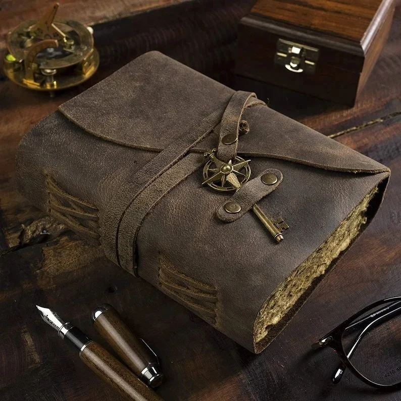 Leather Vintage Journal Retro Travel Diary An Exclusive Handmade Paper Notebook With Key Leather