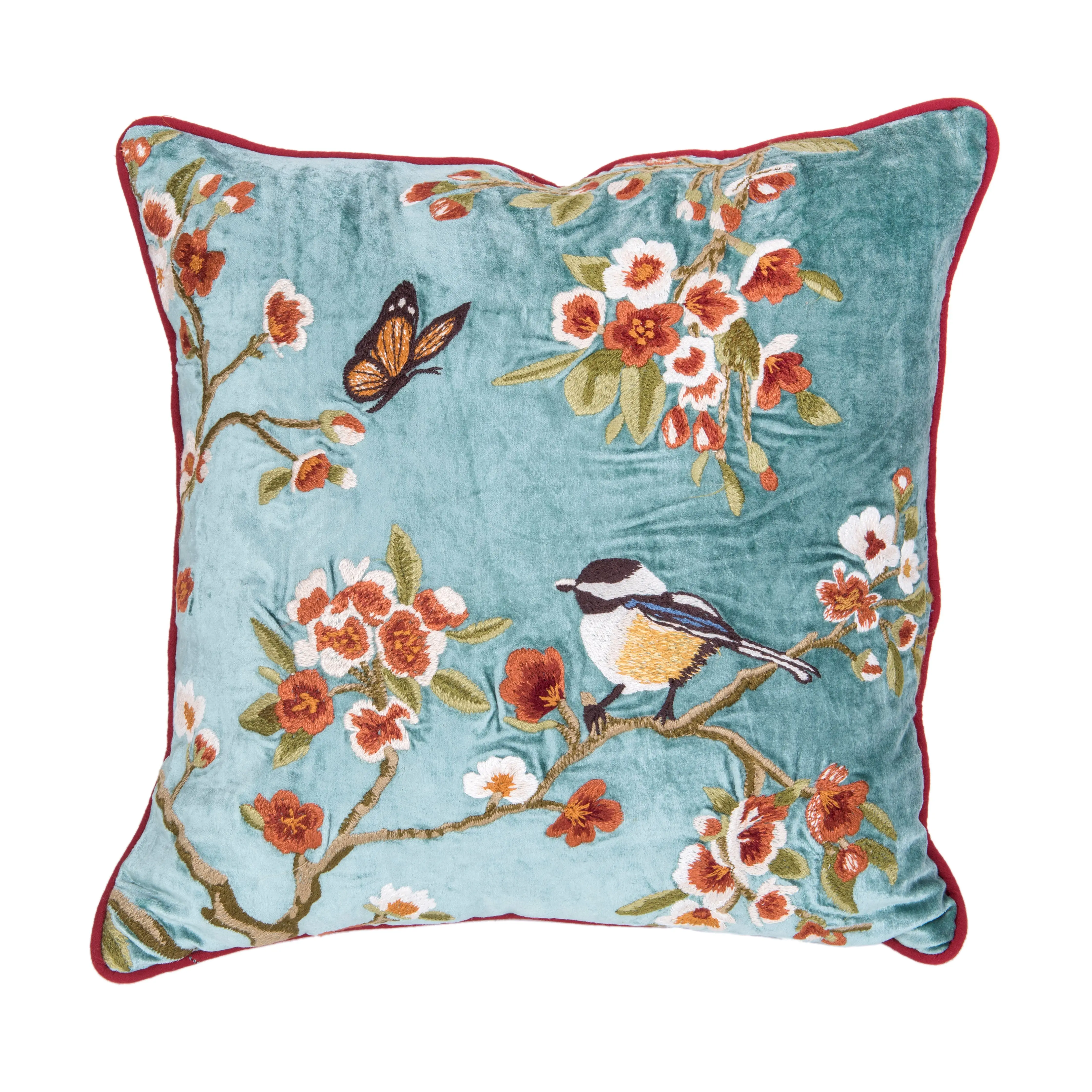 Handmade New Design Cushion Cover With Velvet Embroidery Cushion Cover Made In India Products At