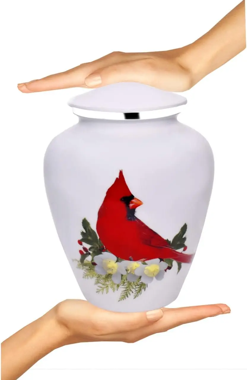 Adult Urn Red Cardinal Bird Cremation Urn | Human Ashes Adult Memorial ...