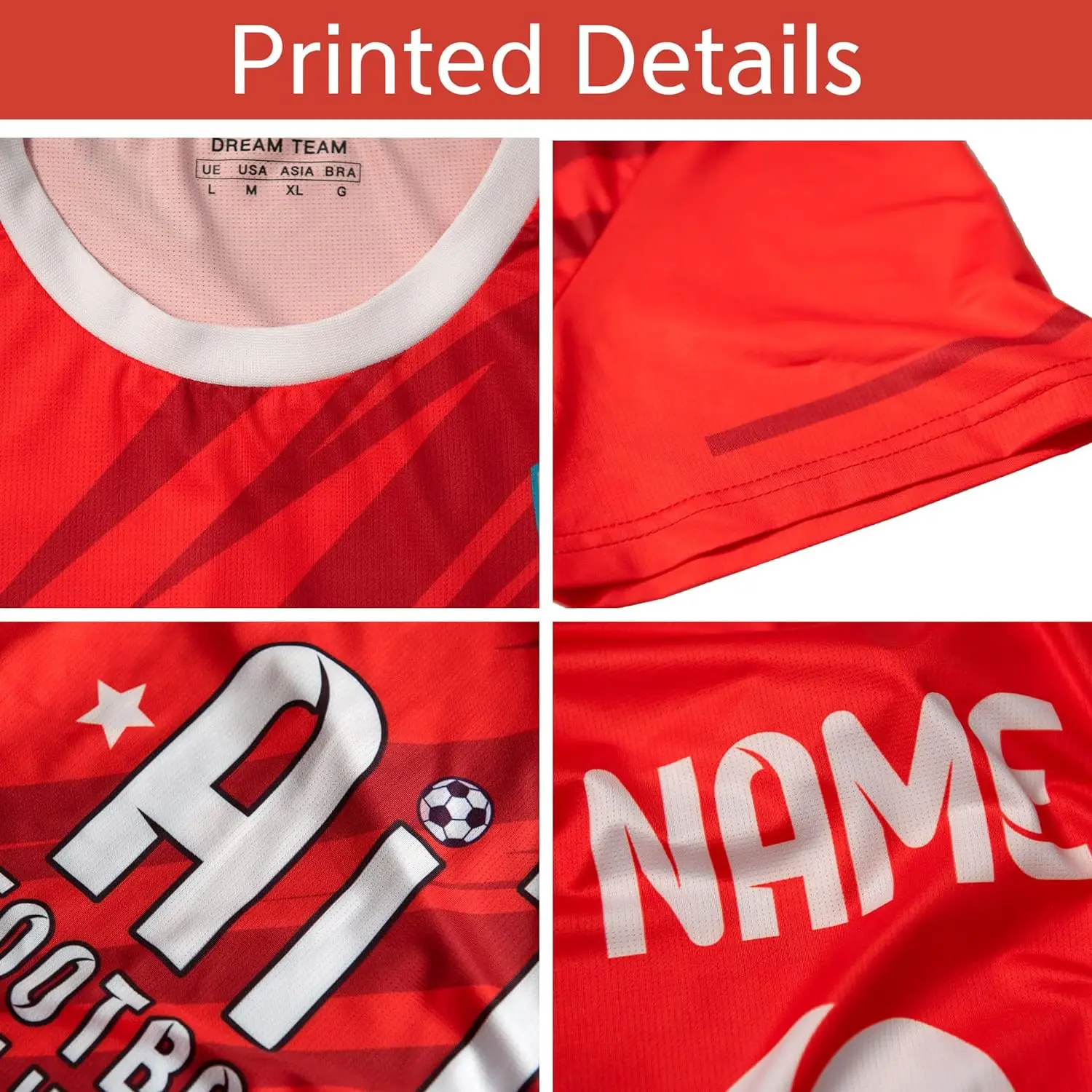 Custom Football Uniform Sublimation Football T-shirt Soccer T-shirts ...