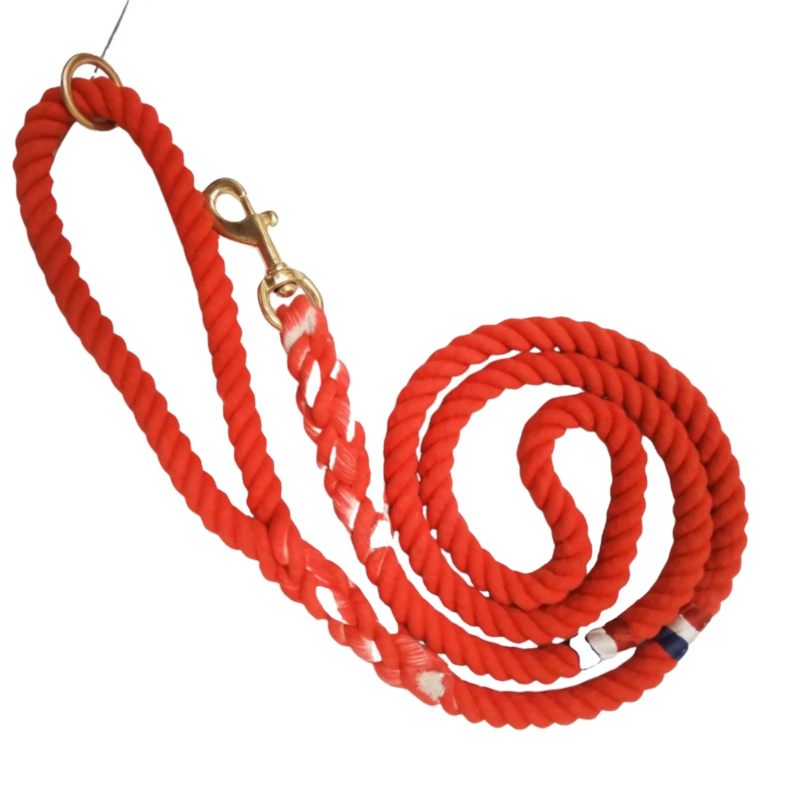 Red Dog Rope Leash Dog Collar And Leash Set Pet Harness Leash Set