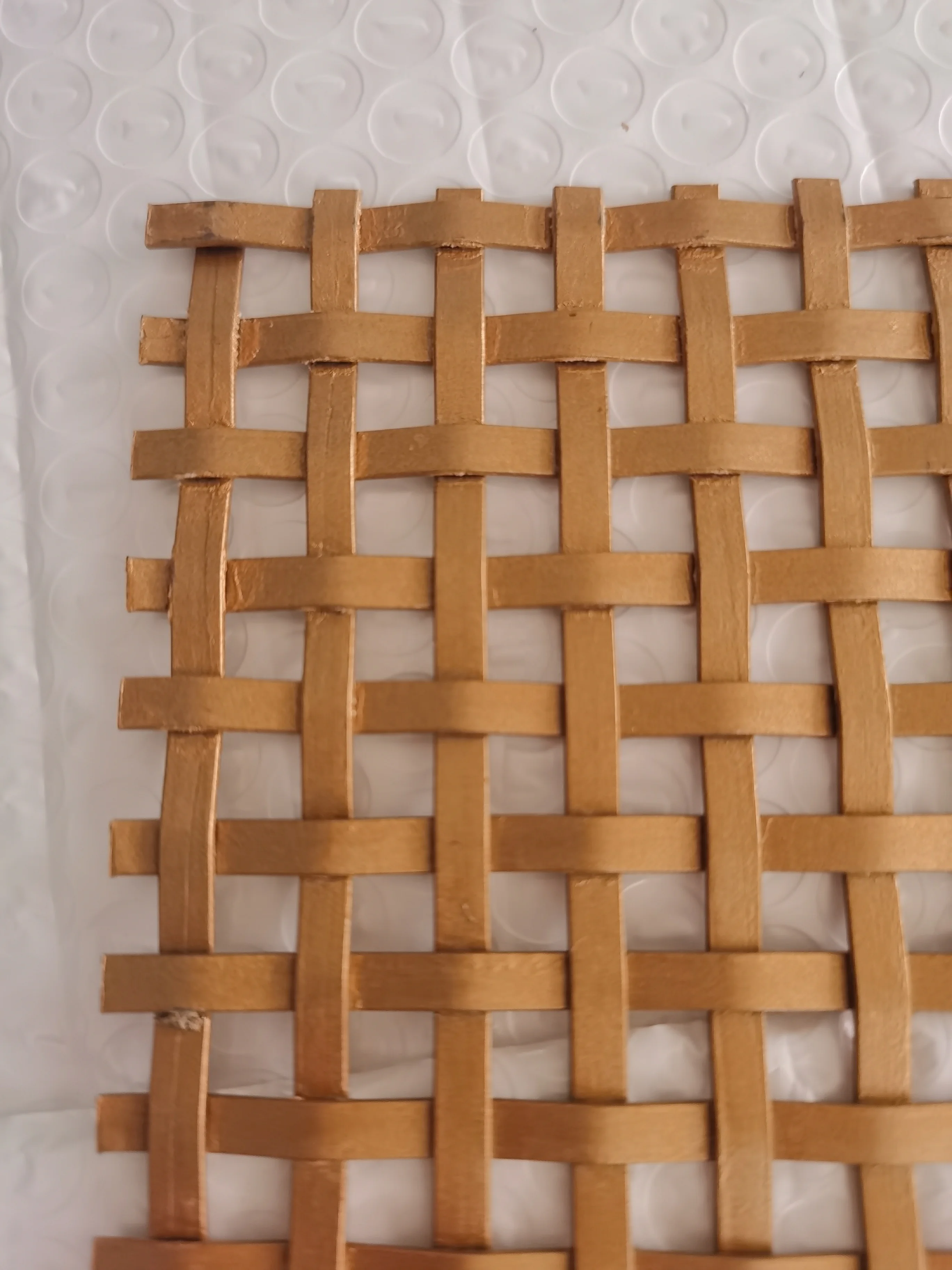 Flat Wire Square Grid Stainless Steel Brass Metal Gold Color Decorative