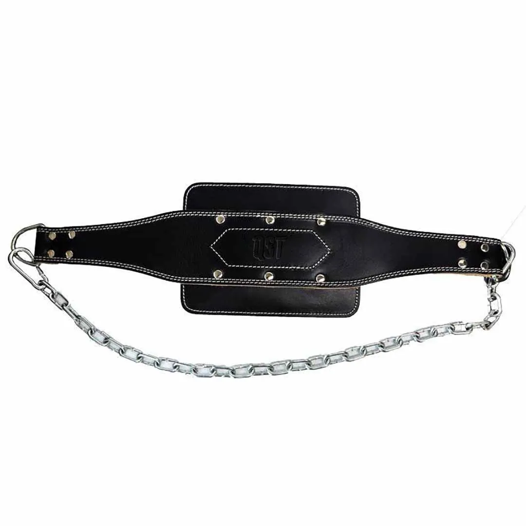 Wholesale Pullups Training Leather Dipping Belt With Steel Chain Strong Drings For Gym Workout