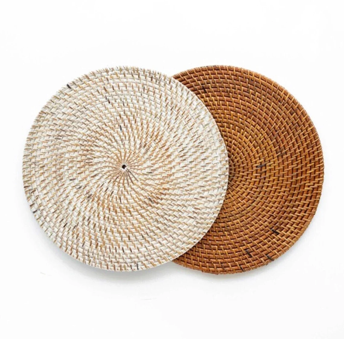 Wholesale Brown Rattan Placemat Recessed,Wicker Charger Plater For