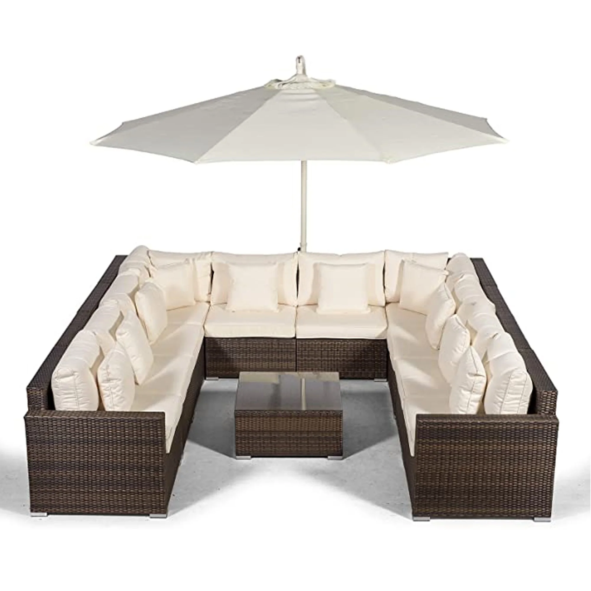 Modular Outdoor Rattan Sofa Ushape Seater Sofa With Sun Lounger Uas
