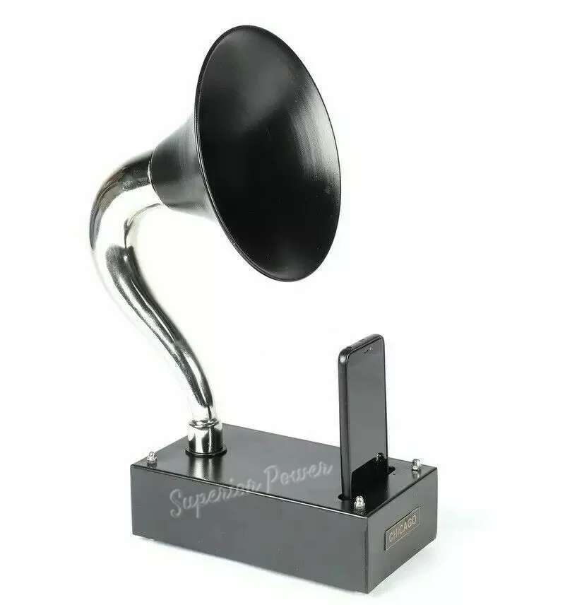 Antique Gramophone For I Phone Mobile Wireless Outdoor Musical Player