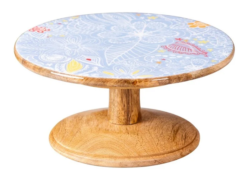 Wooden Multipurpose Round Folding Cake Pizza Stand Dessert Platter ...