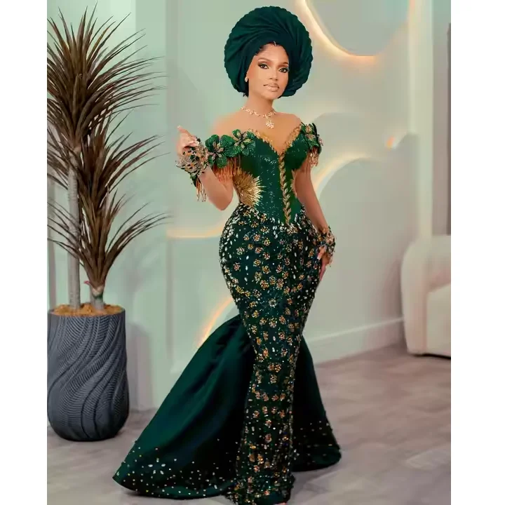 Elegant African Women's Slim Fit George Wrappers Dress Cotton Silk ...