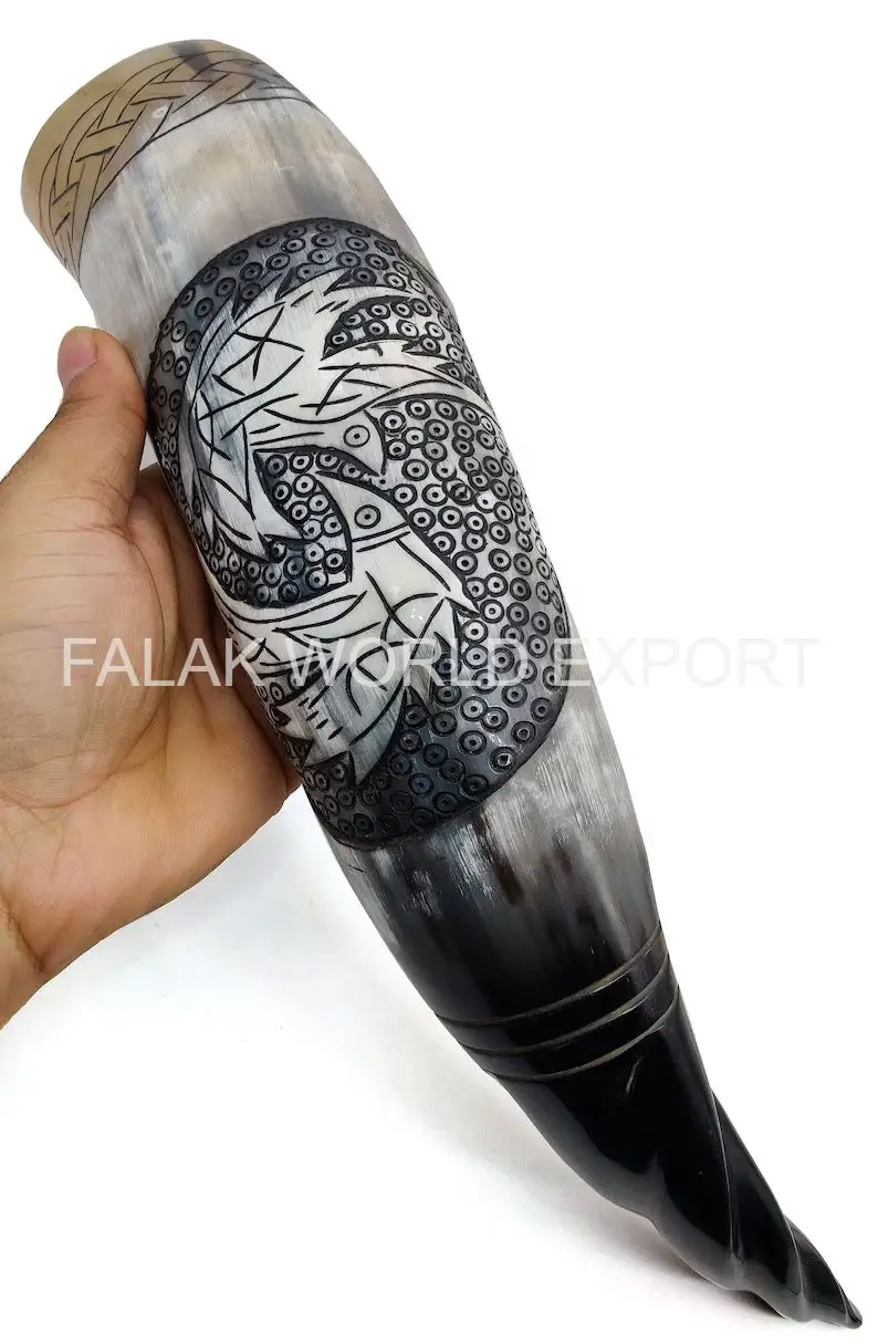 Falak World Export Viking Drinking Horn For Beer High Quality Ox/cow