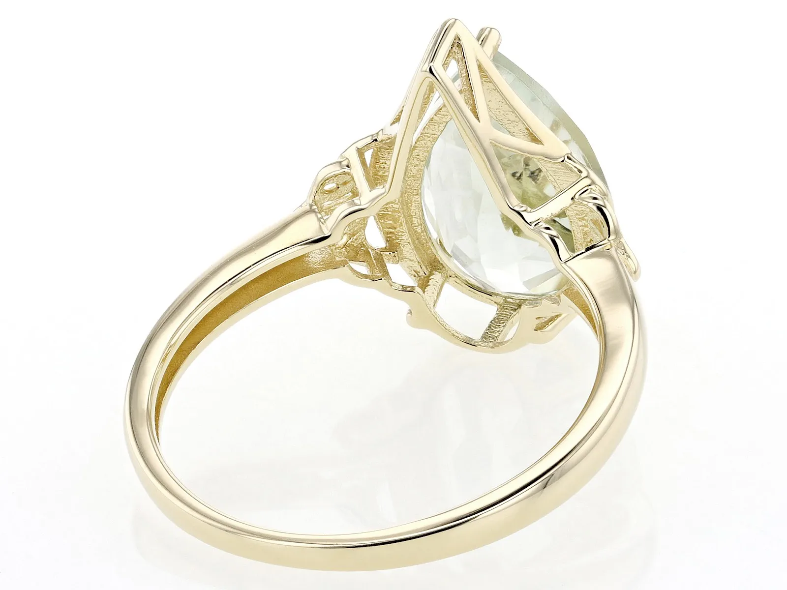 Radiant Green Elegance Prasiolite 10k Yellow Gold Ring A Gem Of