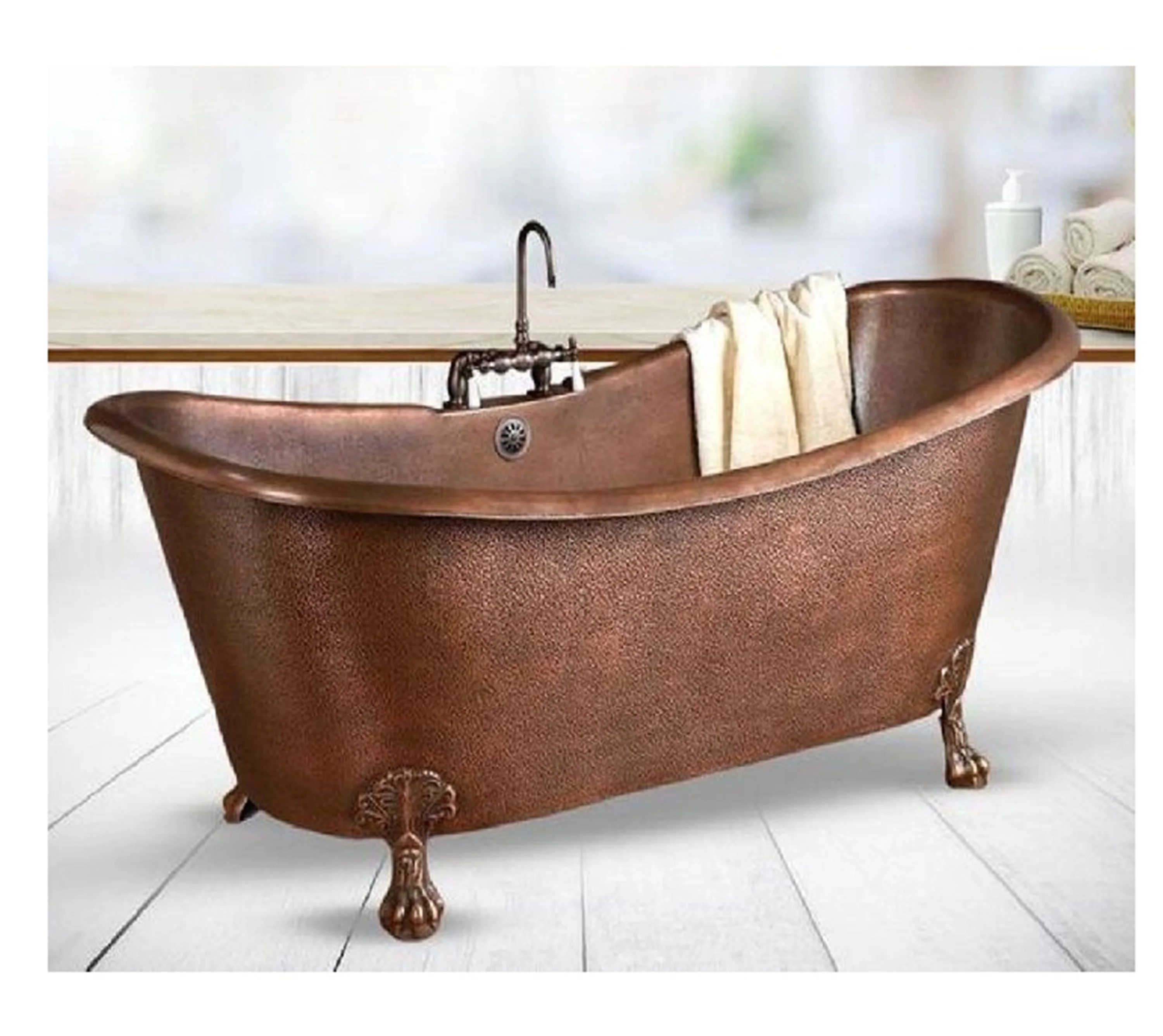Polished Copper Bath Tub Feature Compact Designcorrosion Over 100,000 Hammer Strikes Made By ...