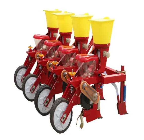 Agricultural Maize Seeder Drill 4 Rows Maize Planter With Fertilizer