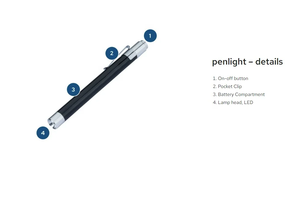 Best Quality Penlight Medical Nurses Penlight With Batteries Led Pen