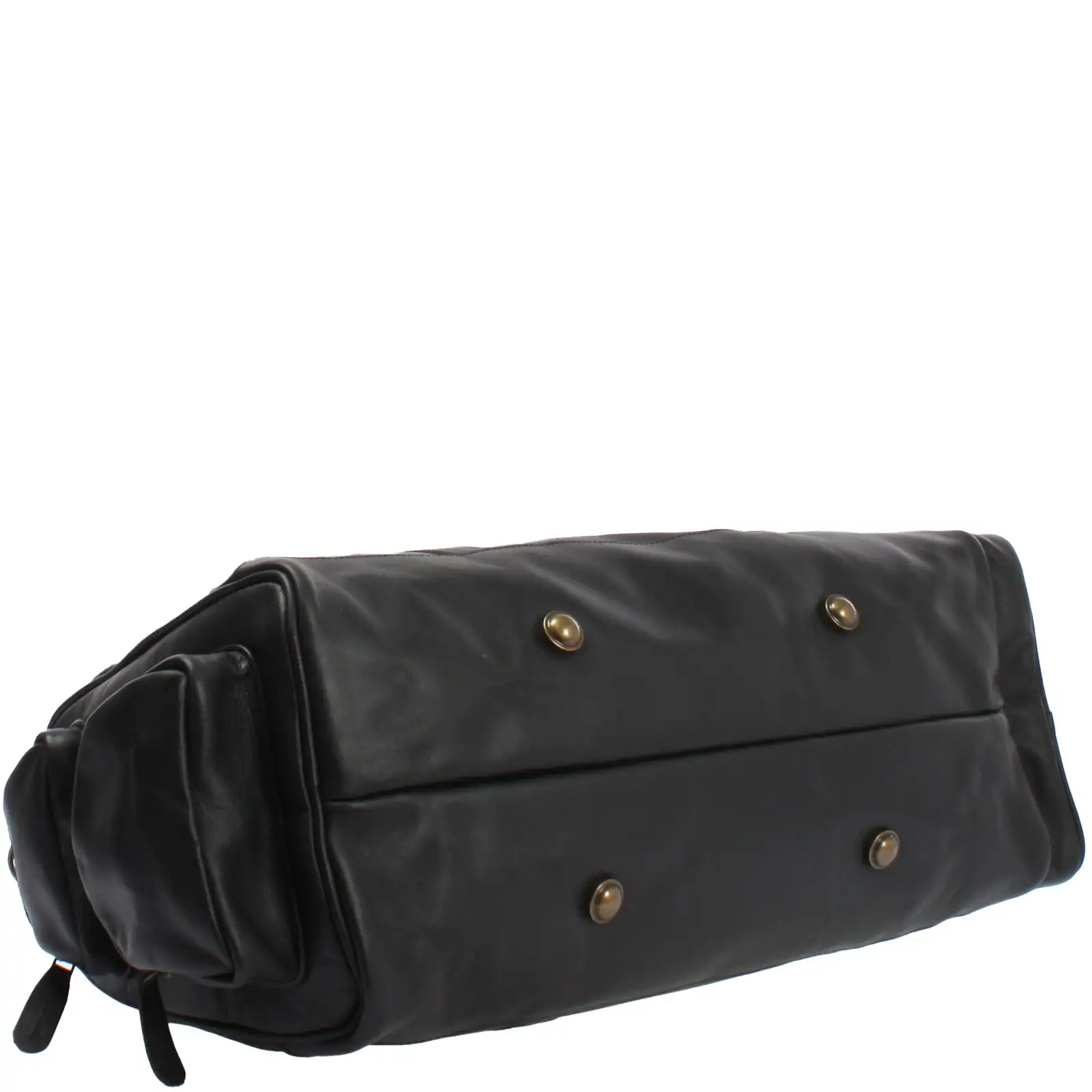 Luxurious Leather Travel Bag In Black Color Along With Adjustable And ...