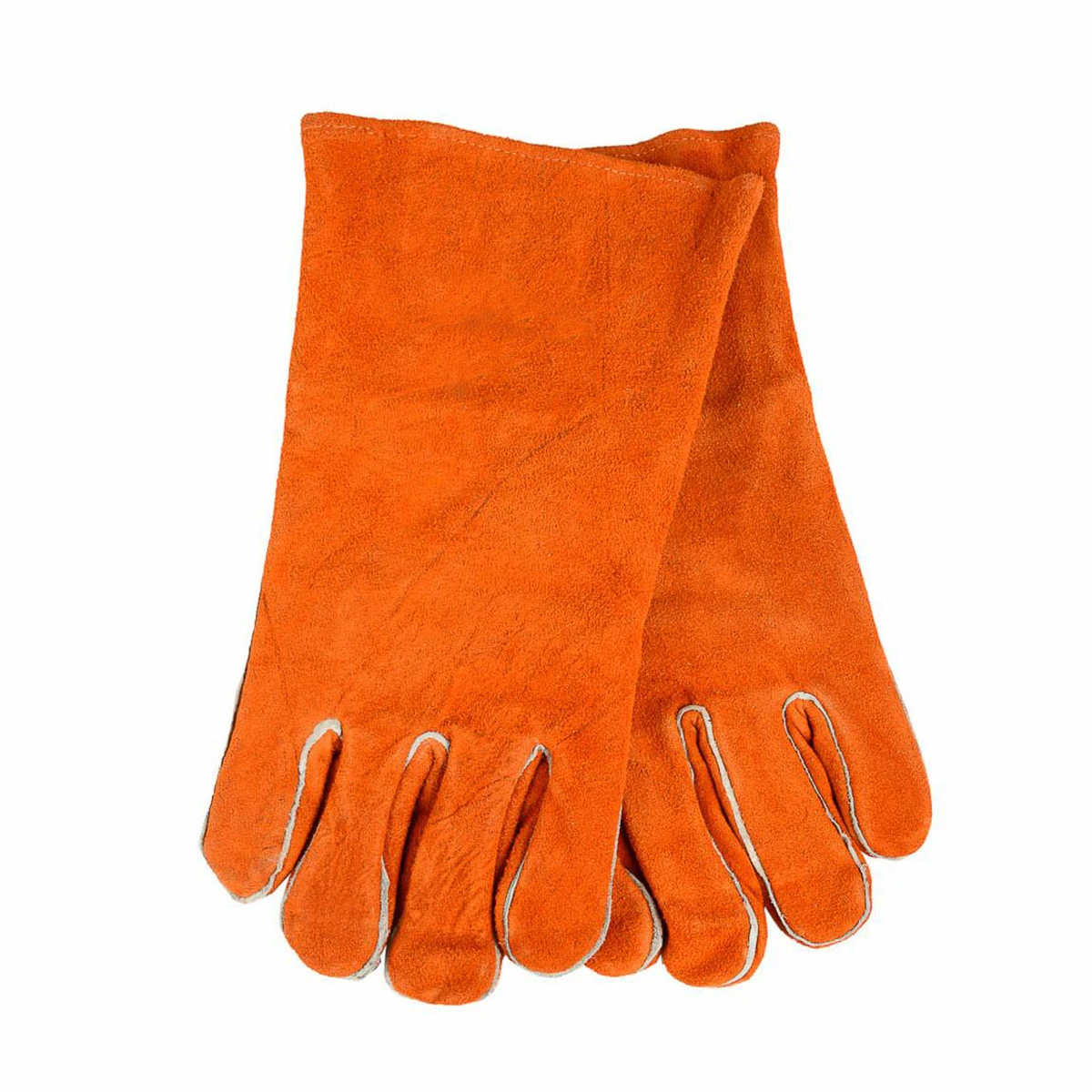 High Quality Doublelayer Red Hand Safety Protection Real Leather Welding Glovesleather Welding