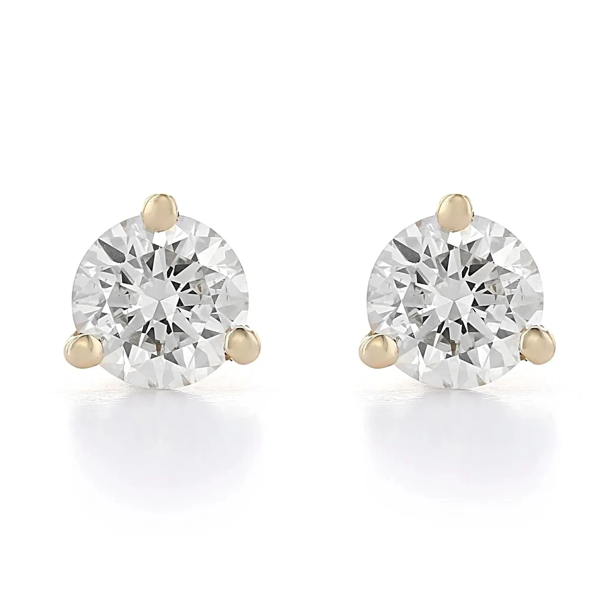 White Lab-grown Diamond 14k Yellow Gold Martini Earrings | Elegant ...