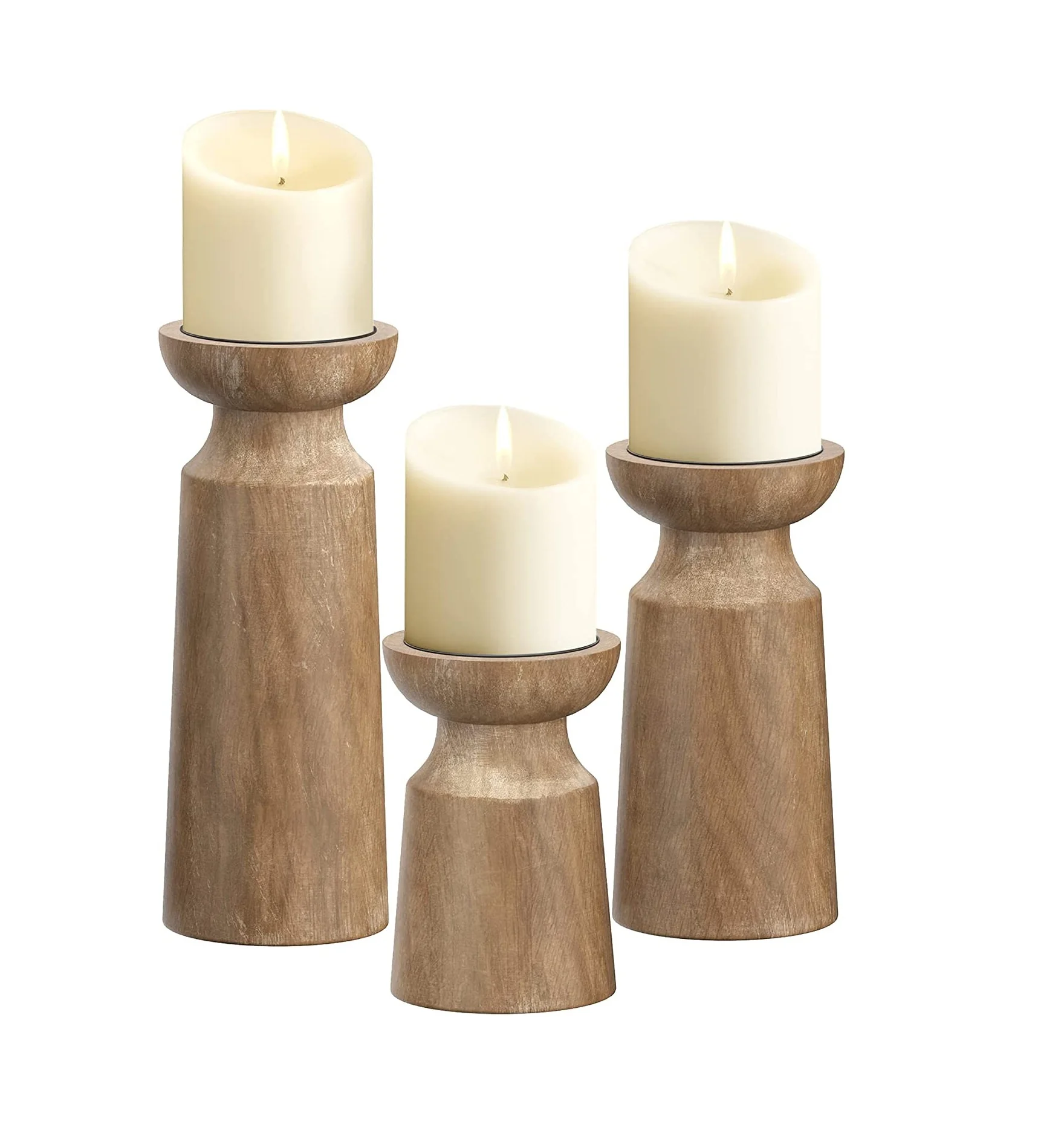 Dark Polished Design Wooden Candle Holder Manufacturer Custom Hand Finished Design Wooden Candle