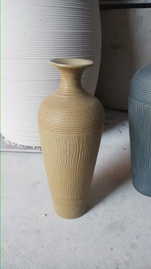 Blue Glazing Design Indian Handcrafted Ceramic Flower Vase Home