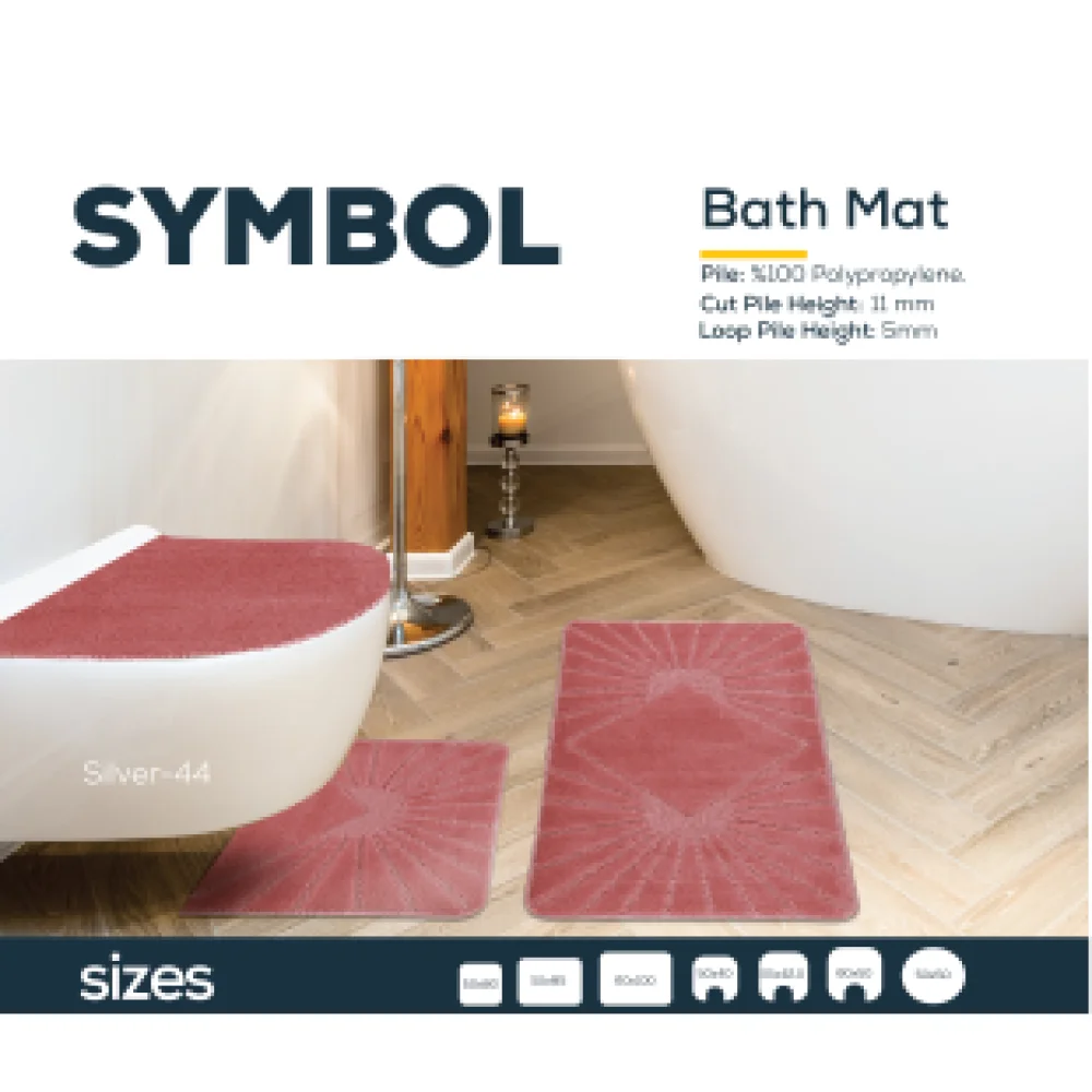 Symbol !!! 11mm Pile Height 1200 Gr(sqm) Bath Mat Collection 100 Polypropylene Washable Tufting