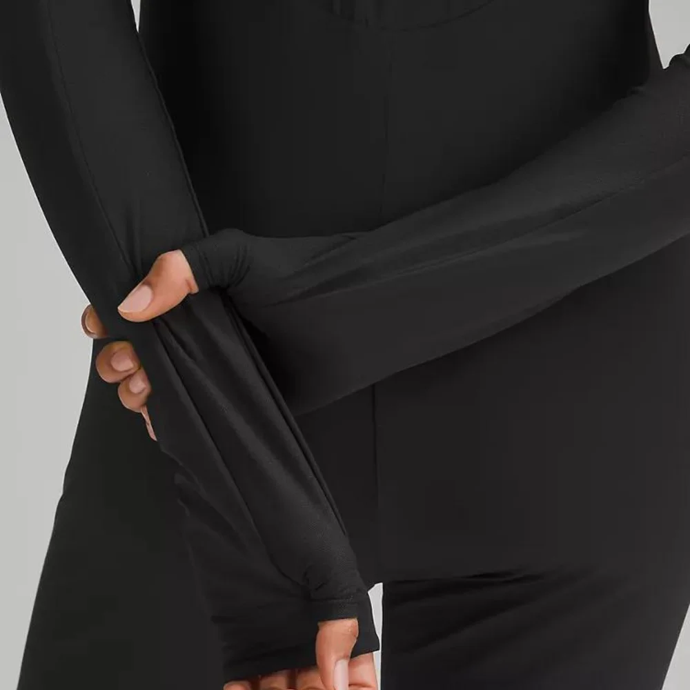 Women 1 Piece Ribbed Yoga Set Zipper Natural Color Activewear Suit Jogger Seamless Sportswear