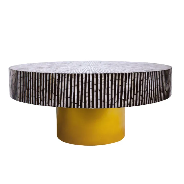 Luxury Coffee Table Mop Inlay Bone Inlay for Home & Office