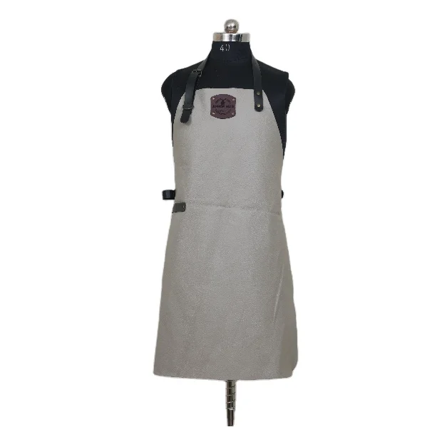 Apronhub High Quality Leather Bbq Apron Custom Size Leather Apron