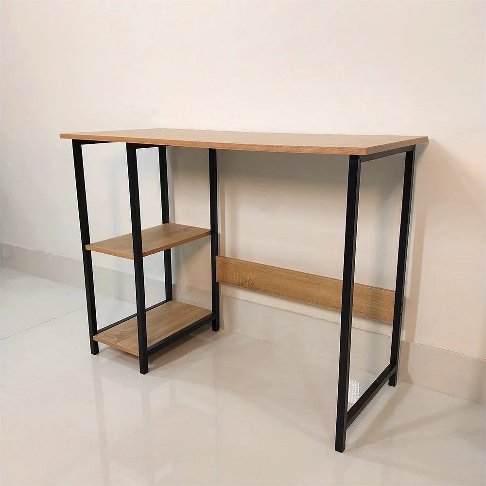 Workstation Desk Study Table With Bookshelf Melamine Surface Metal