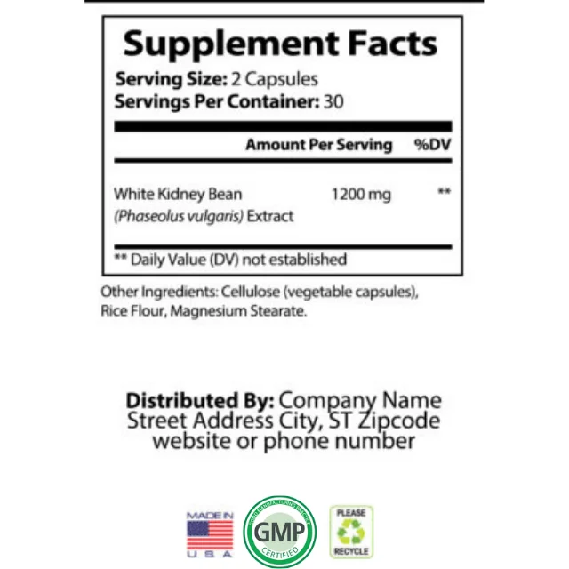White Kidney Bean Extract By Vox Nutrition Prevents Breaking Down Of