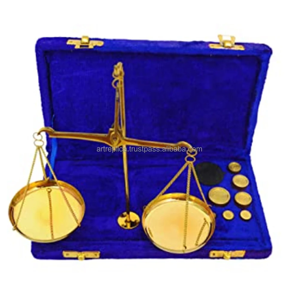 Decorative Showpiece Home & Decor Brass Decorative Weighing Scale Brass