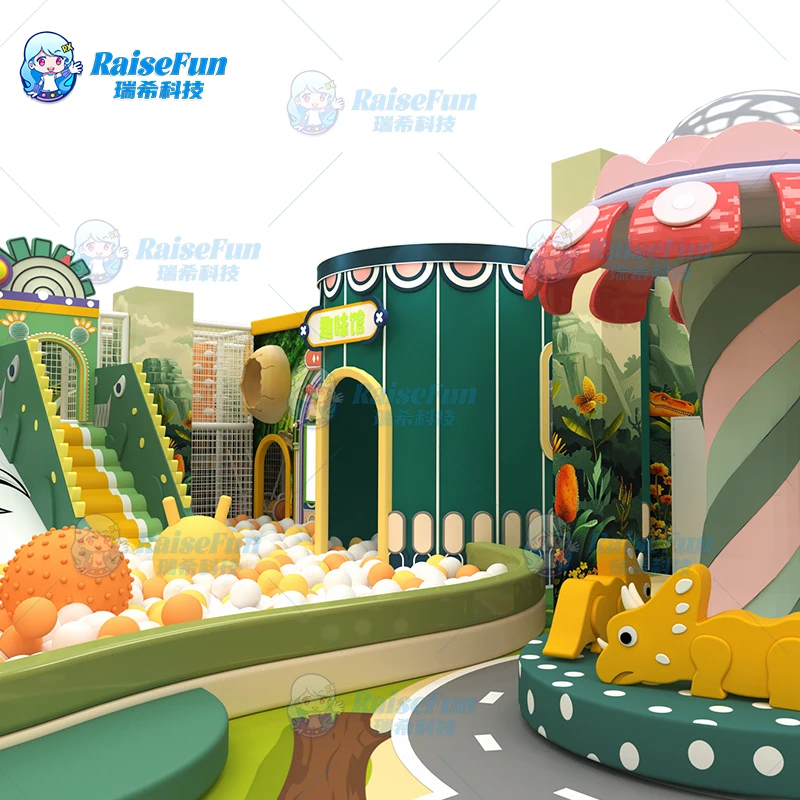 product raisefun wholesale kid soft playground dinosaur theme set for kids-4