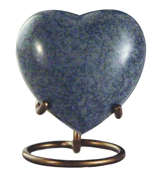 Black Color Heart Cremation Urn With Black Stand For Loved One - Buy 