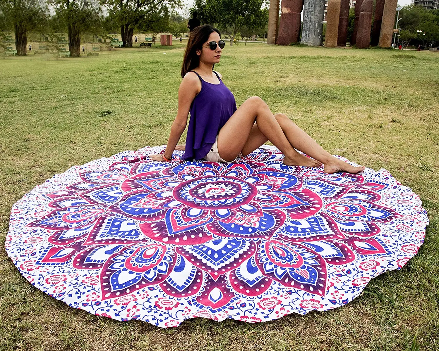 Indian Mandala Wall Hanging Round Roundie Beach Throw Tapestry Hippie