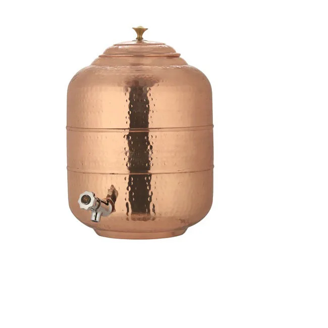 Ayurveda Health Benefits Drinking Water Dispenser Copper Metal Water Storage Dispenser For
