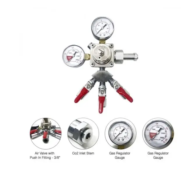 High Pressure Co2 Regulator Brass Metal 03000 Psi Valve Aquarium