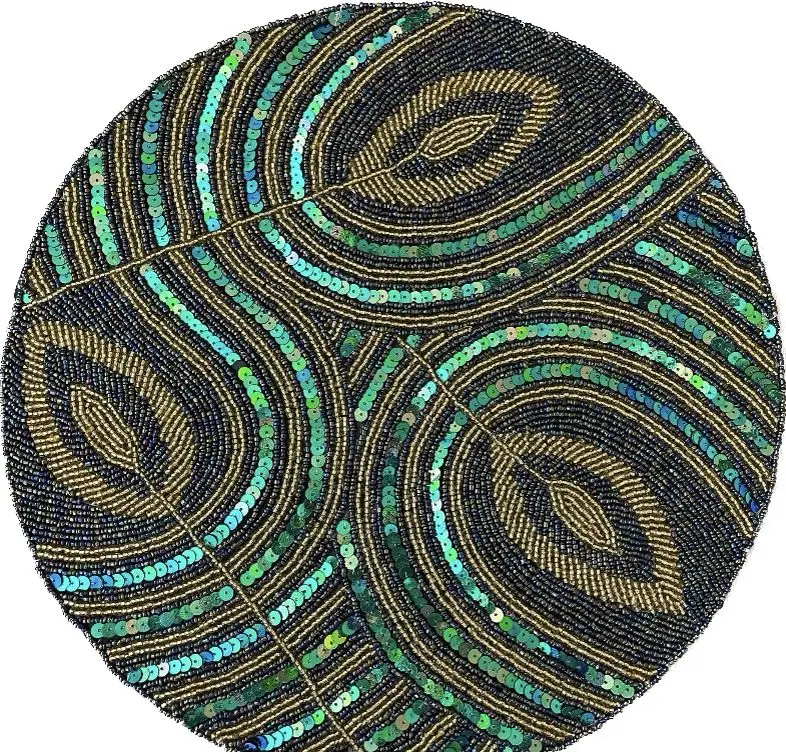 Peacock Handmade Beaded Placemats,Tablemat Buy Christmas Placemat