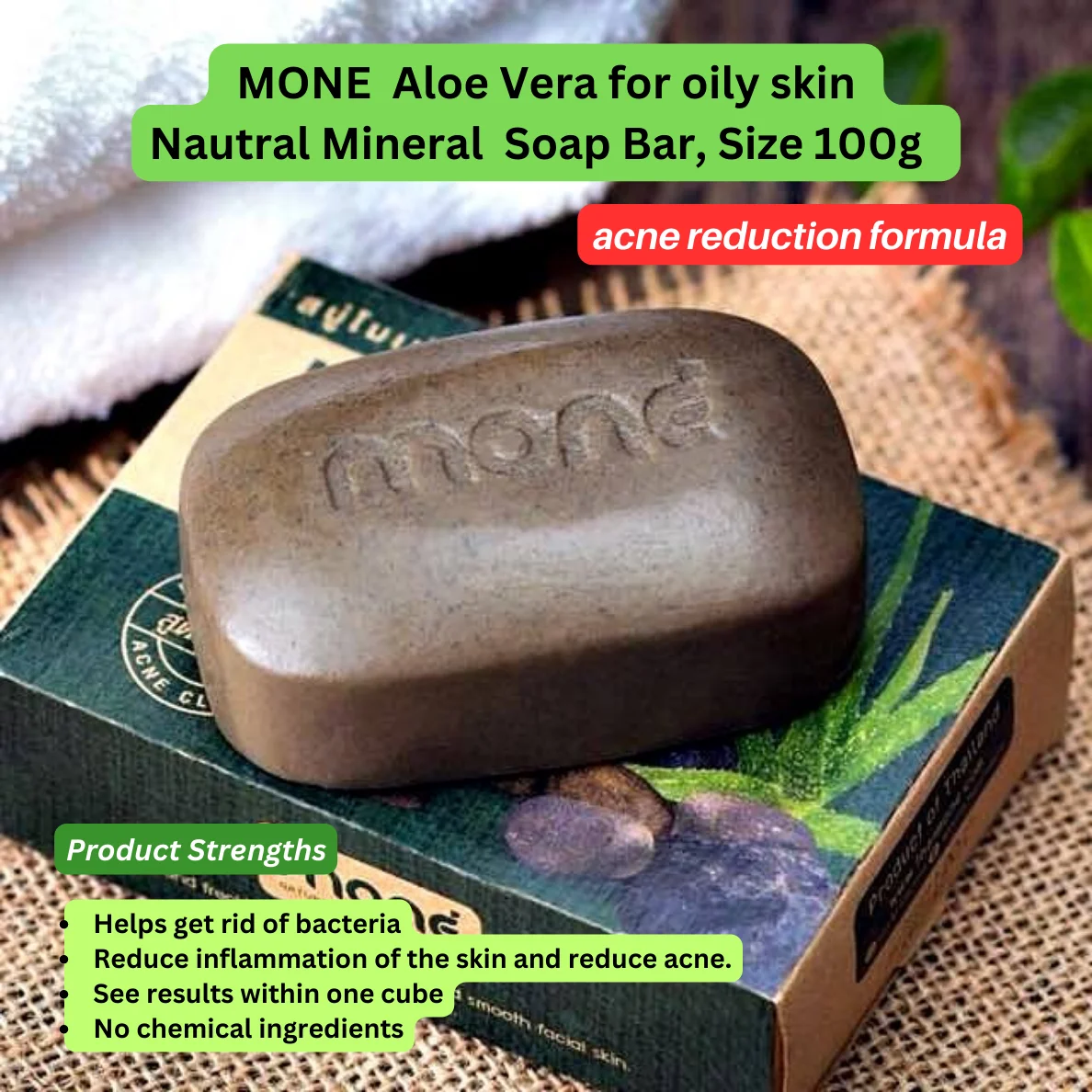Wholesale Soap Bar Mone Facial Soap Mix With Mineral Rook Powder Soap