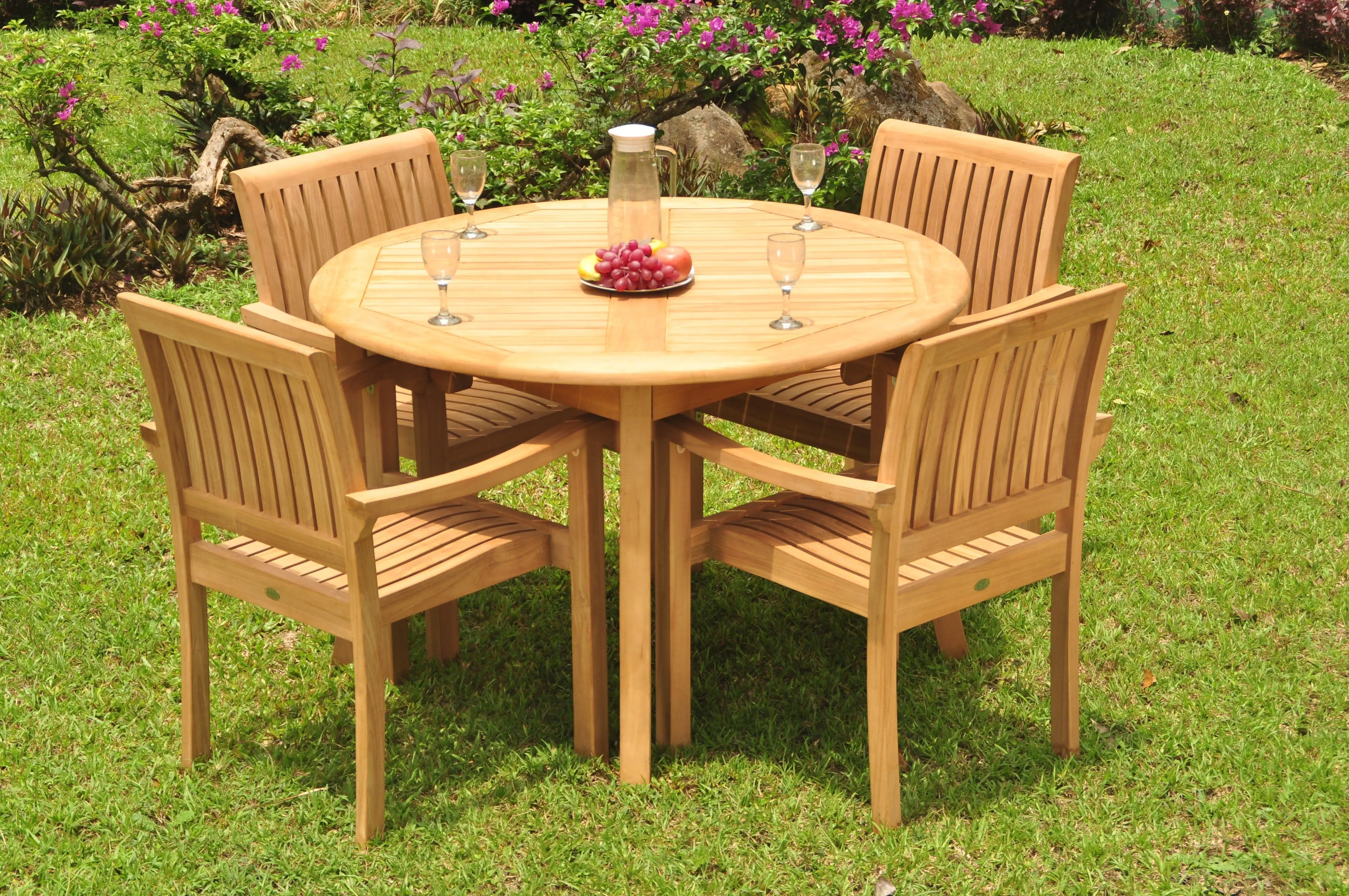 Modern Garden Chair Sets From Mahogany Solid Wood High Quality Brown