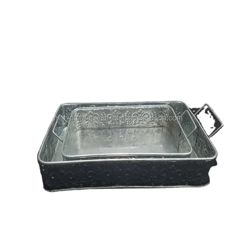 High Quality Custom Round Galvanized Metal Food Kitchen Divide Serving