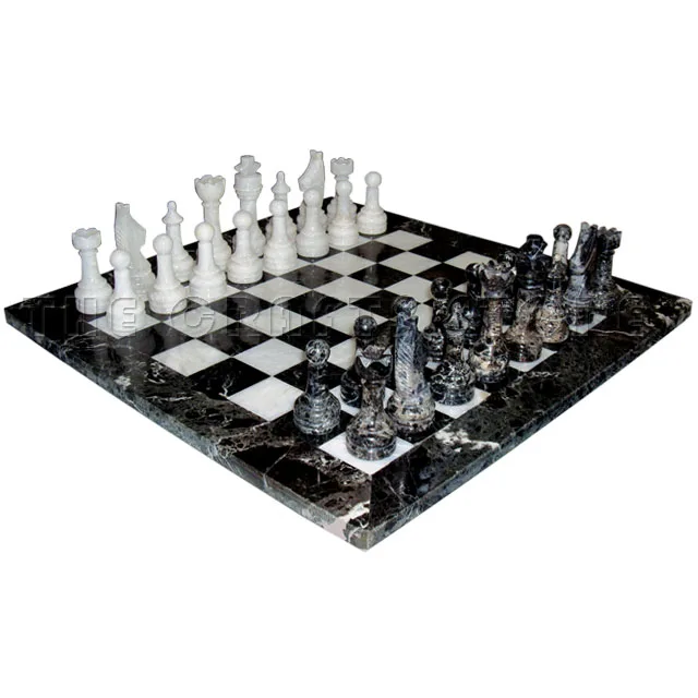Custom Board Game Supplier High Quality Family Black Zebra Marble Chess