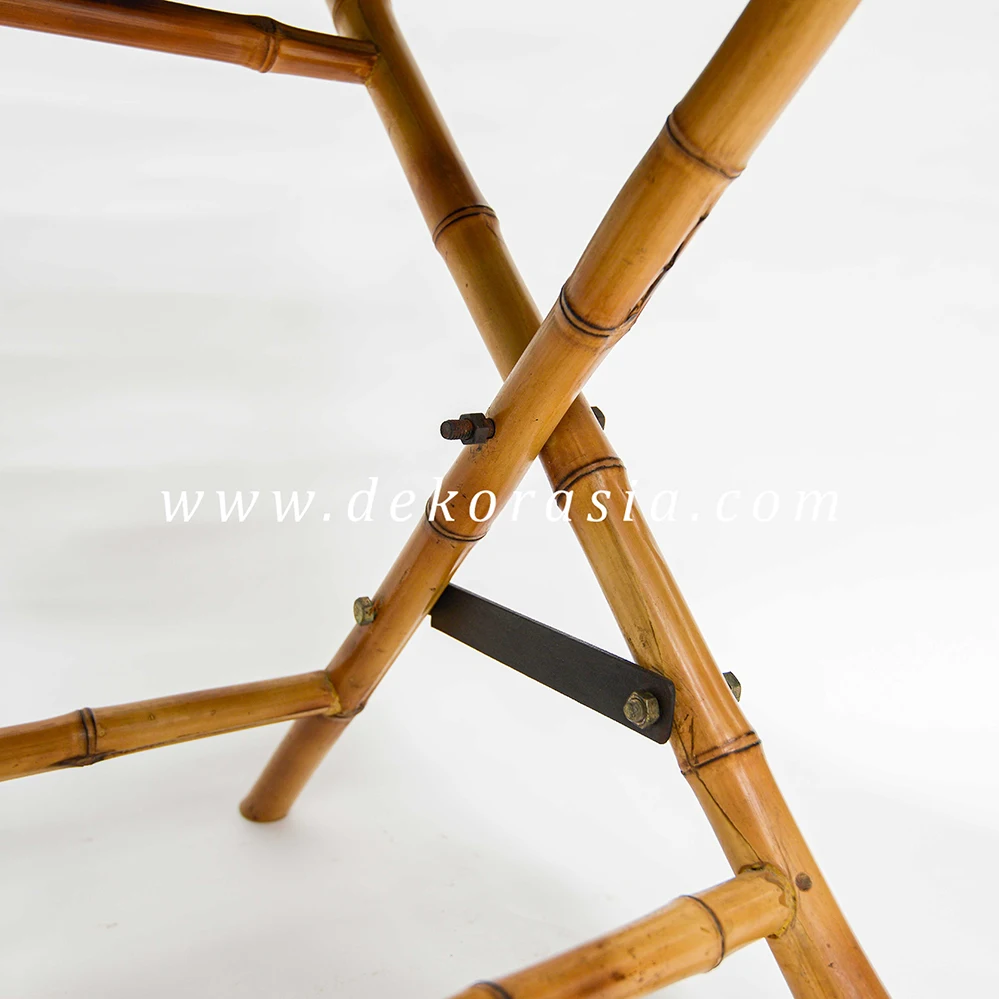 Bamboo Chair With Black Linen,High Quality Outdoor Folding Bamboo Chair