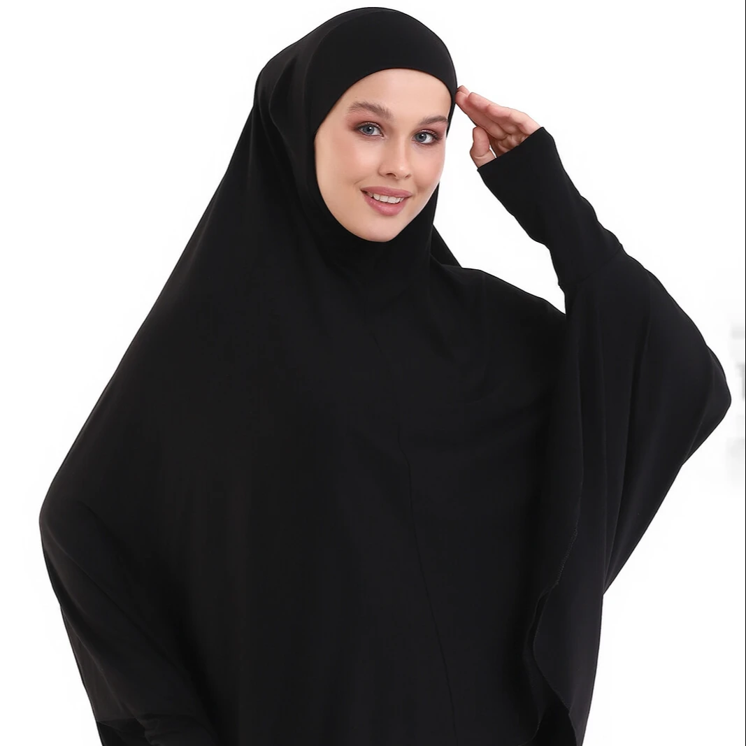 Wholesale Muslim Woman Jilbab Khimar Long Niqab Islamic Clothing Solid Color Full Cover Prayer