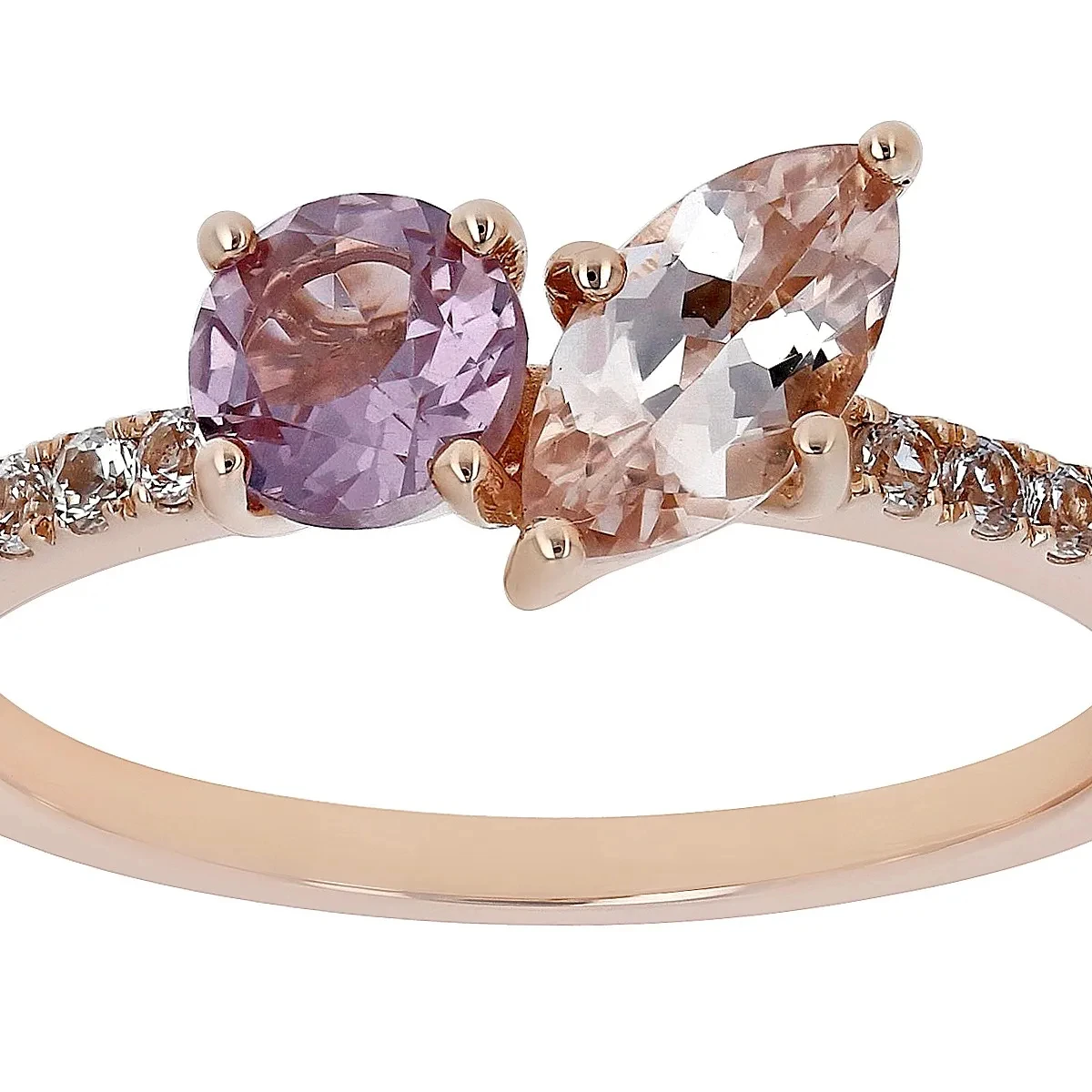 Peach Perfection 10k Rose Gold Ring Elegance And Romance