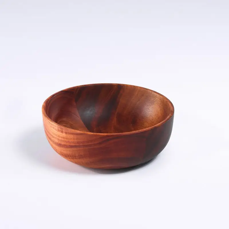 Trendy Acacia Natural Wood Fruits Salad Serving Bowl Root Carved Bowl
