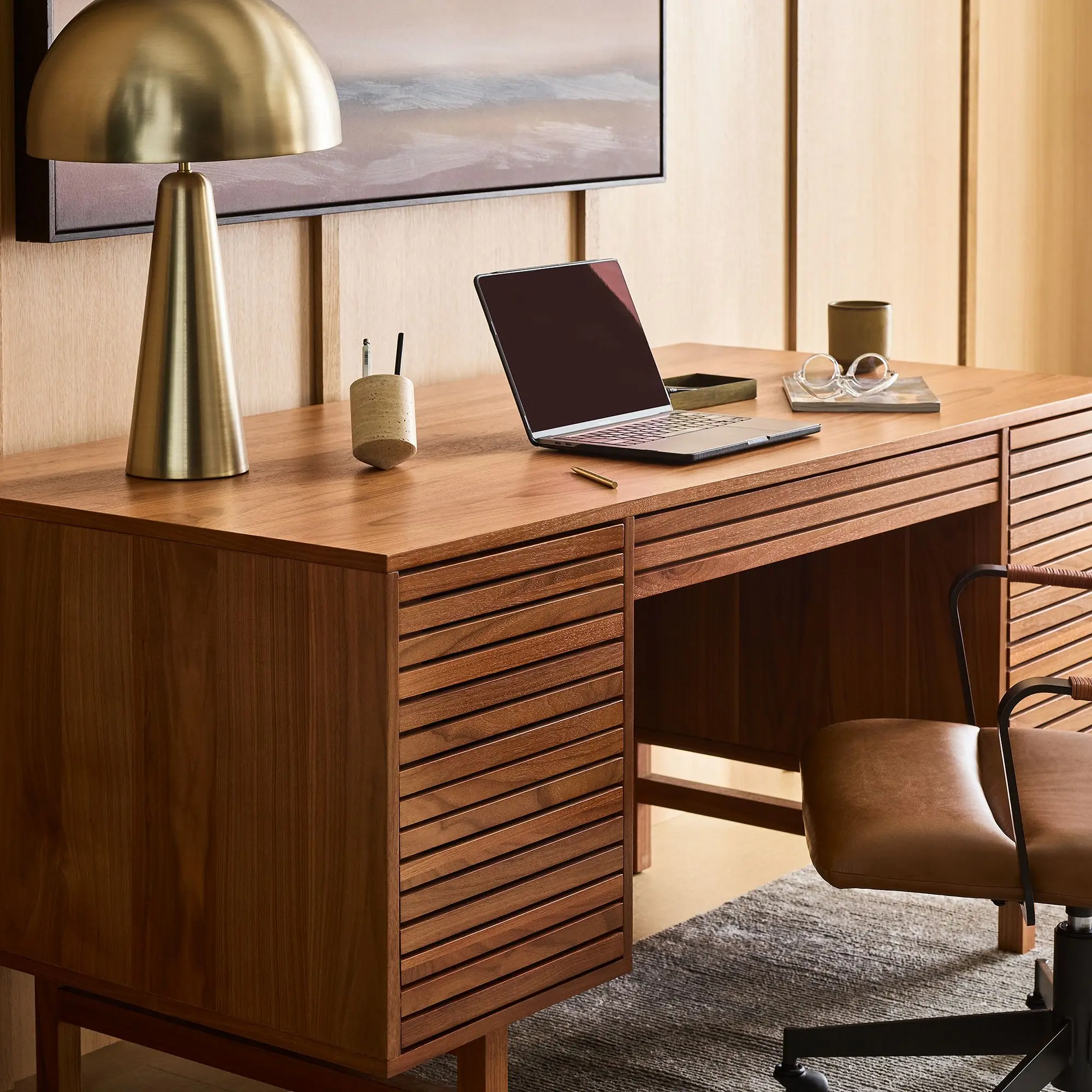 Modern Design Wooden Office Desk - Natural Wood Quality