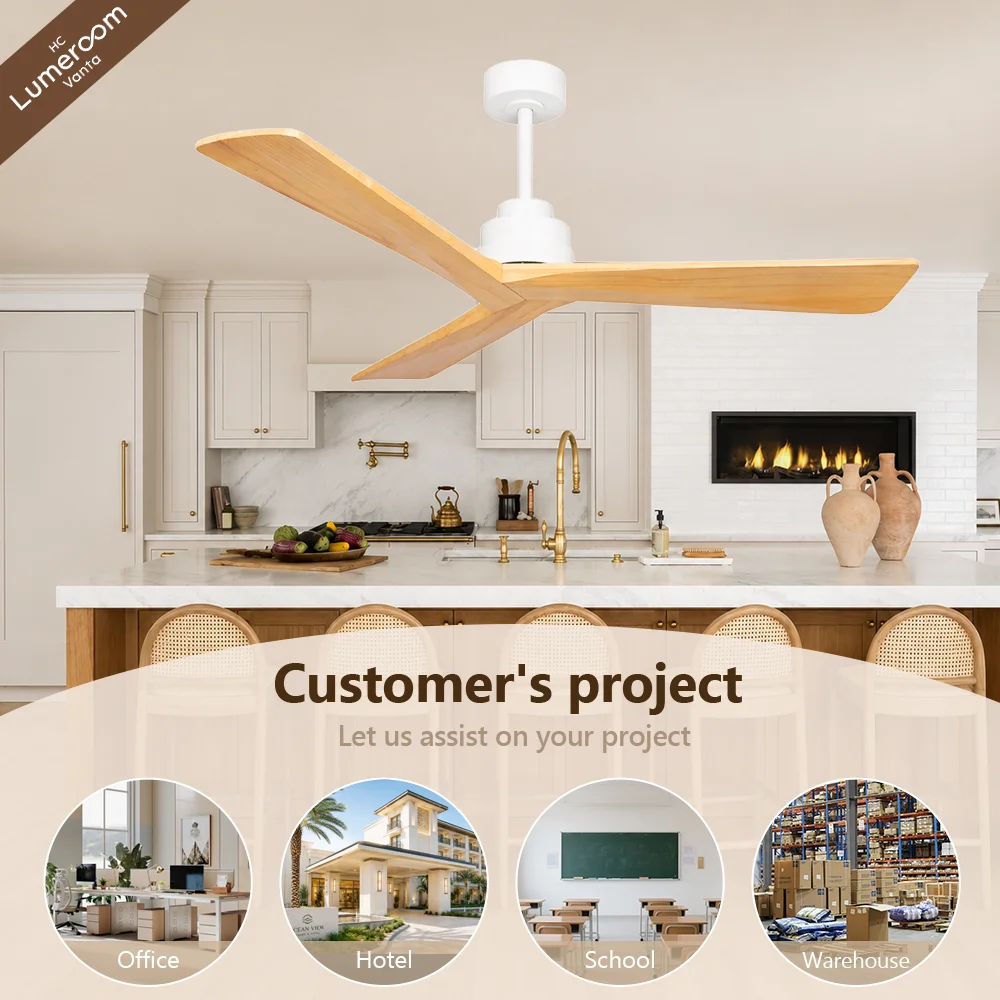 Ceiling Fan, 35W, Solid Wood + Metal - detail 6
