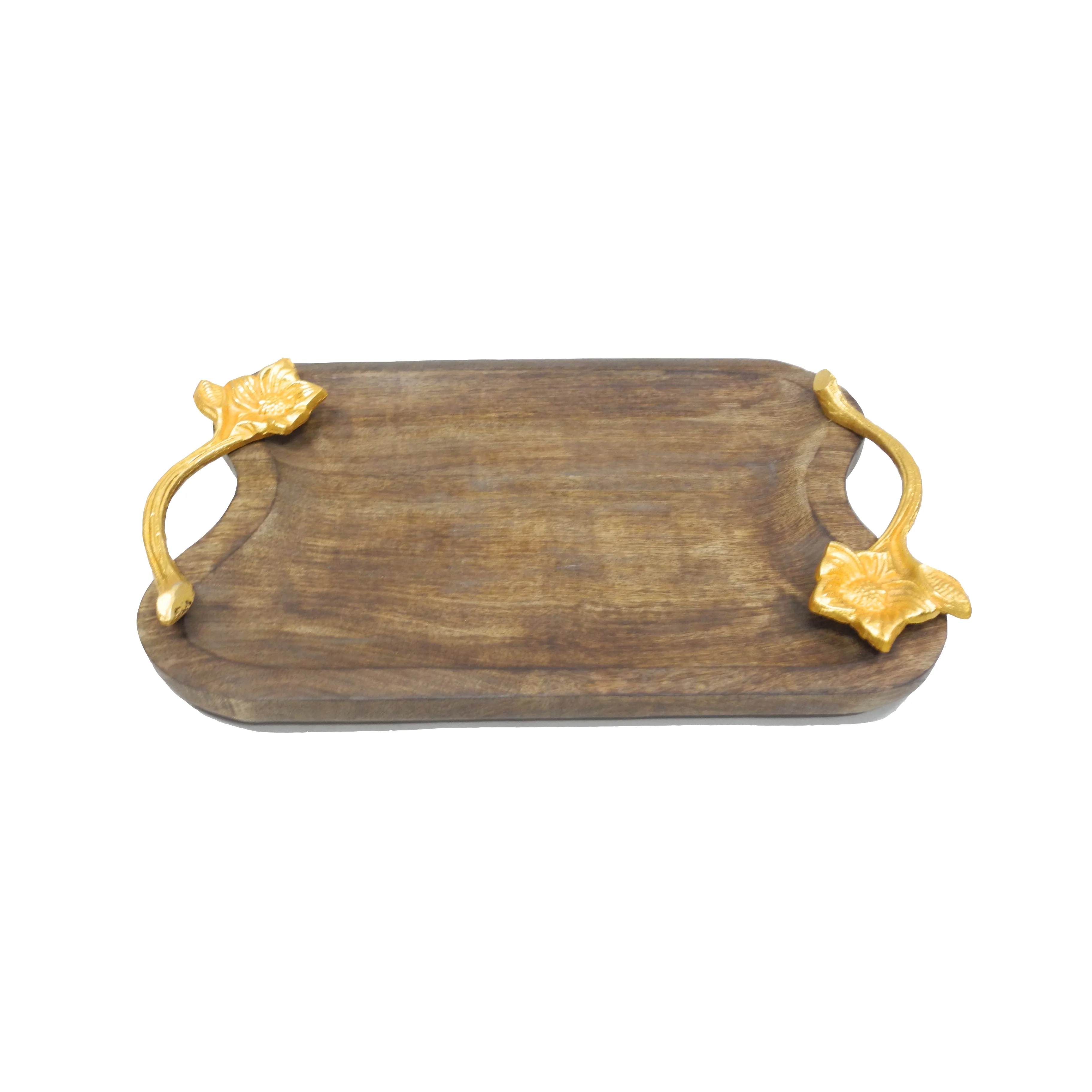 Decorative Wooden Tray Dining Table Top Serving Tray Snacks Pasta Or