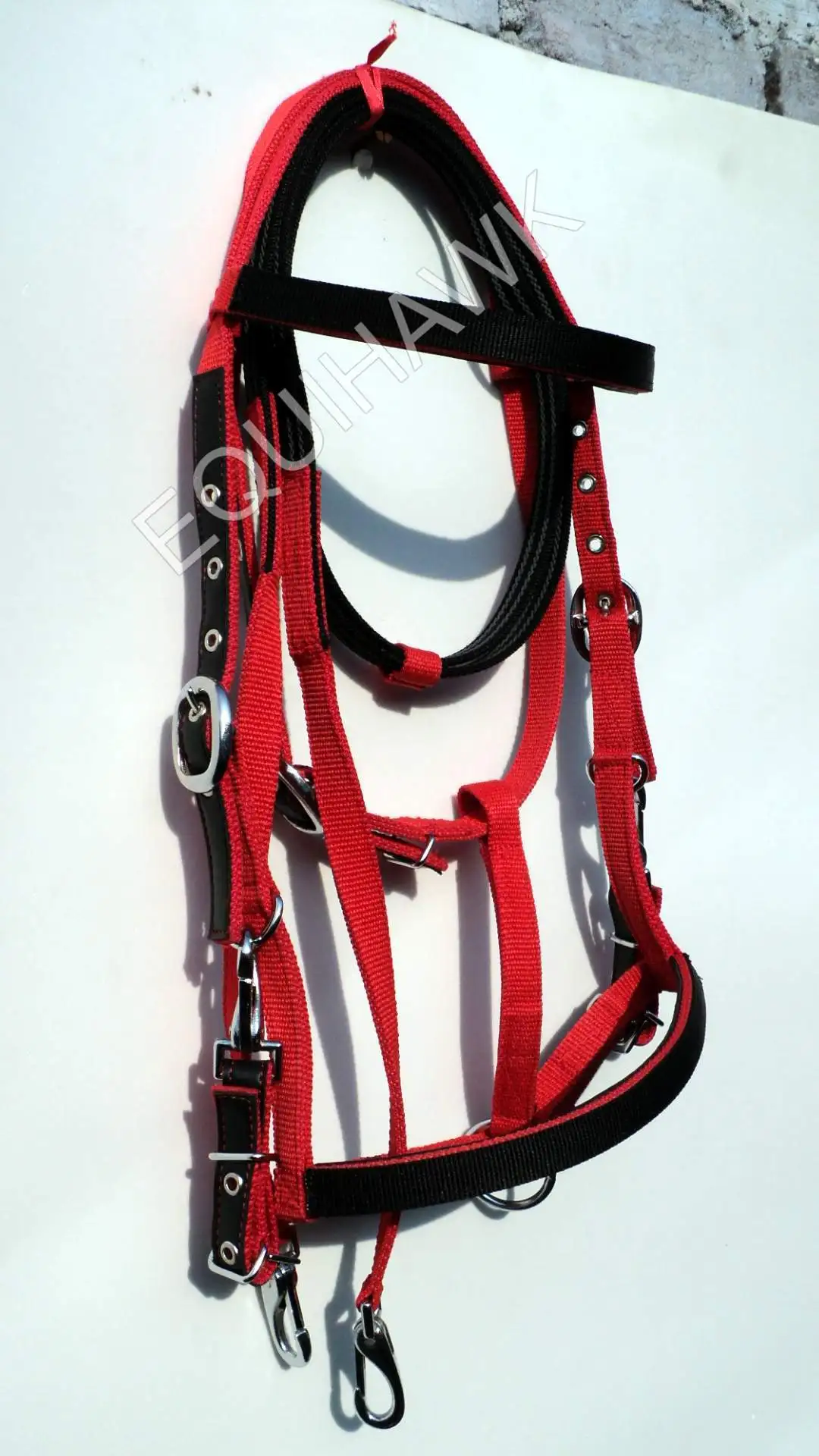 Wholesale Of Poly Propylene Horse Bridle Cum Halter With Nubuck Padded With Reins Iron Fitting