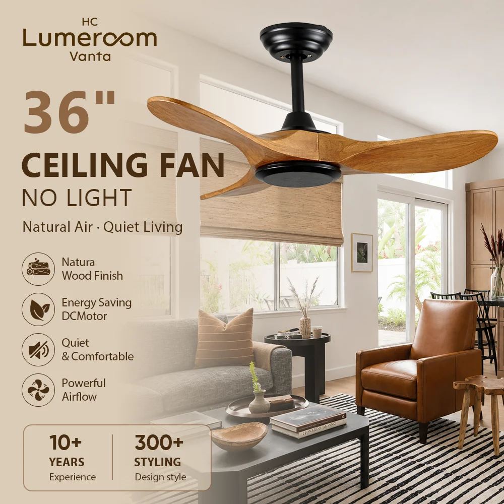 Ceiling Fan, USA, 35W, Solid Wood + Metal - detail 2