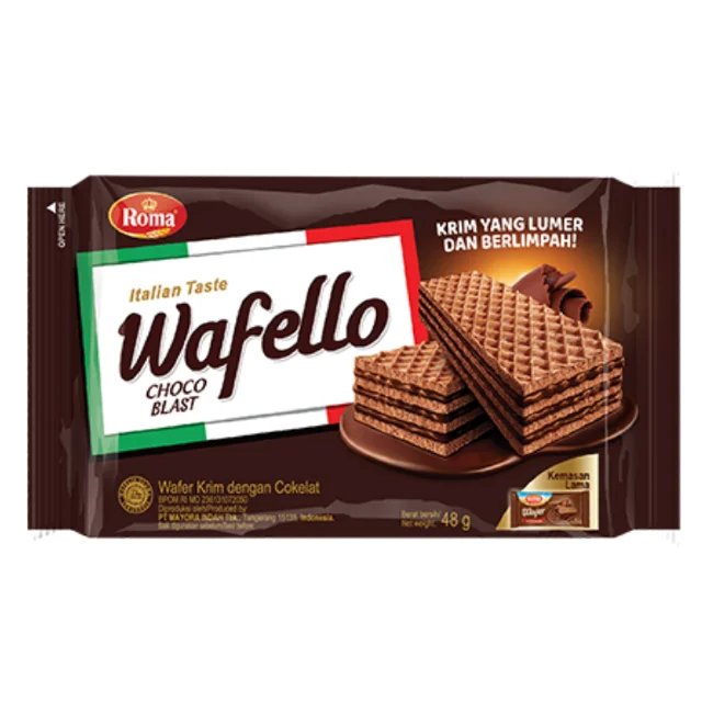 Wafello Wafer Italia Bc Chocolate And Caramel Flavor Biscuit Wafer ...