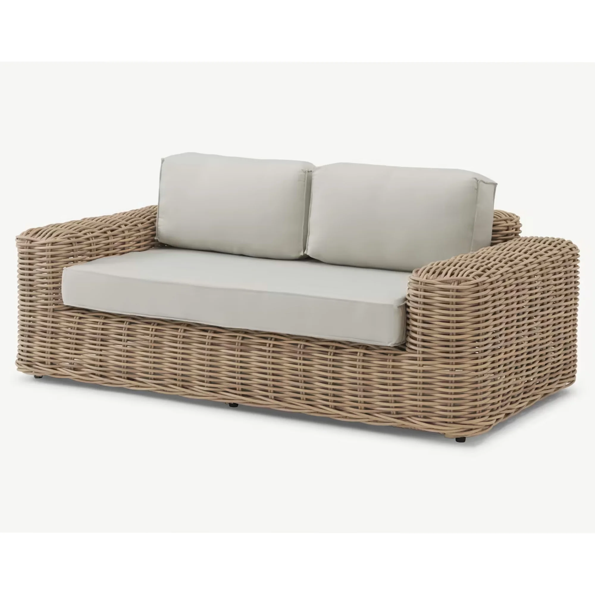 rattan two seater garden sofa